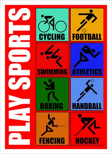 Play Sports Health Vintage Art