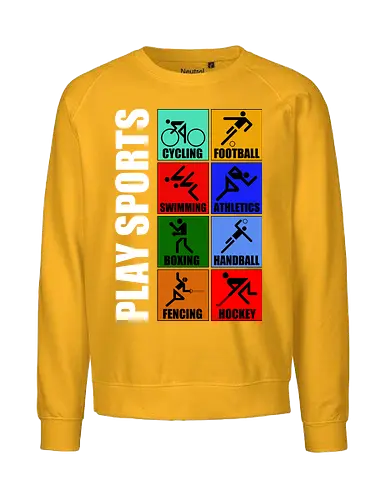 Play Sports Health Vintage Art - sports, health, healthy, funny quote, mashup, funny, funny pop, funnytee, gaming, geek, humor, joke, meme, memes, nerd, parody, television, vintage - Fairtrade Sweatshirt
