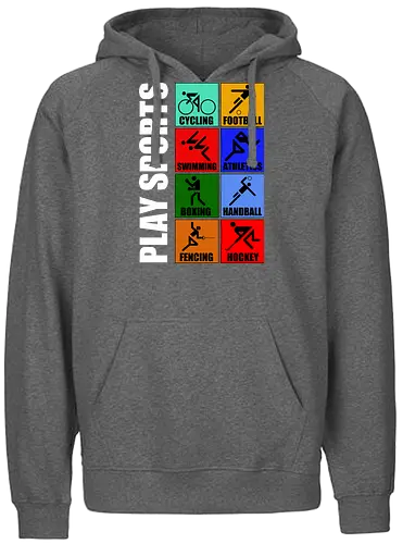 Play Sports Health Vintage Art - sports, health, healthy, funny quote, mashup, funny, funny pop, funnytee, gaming, geek, humor, joke, meme, memes, nerd, parody, television, vintage - Fairtrade Hoodie