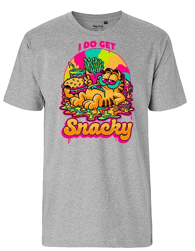 Cat Psychedelic Food Trip - Cat, comic, cartoon, Psychedelic, fast food, burger, fries, orange cat, lasagna, fun, funny, Food, Trip, comic, food, tripping, pet - Fairtrade T-Shirt