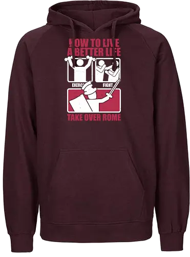 How To Take Rome - Historical, History, Daily, Routine, Revolution, War, Rome, Roman Empire, Roman, Gladiator, Warrior, Fighter, Routine, Trained, Training, Exercise, Punch, Fighting, Fight, Comics, Comic, Information, Infographic, Sparta, Spartacus - Fairtrade Hoodie