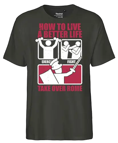 How To Take Rome - Historical, History, Daily, Routine, Revolution, War, Rome, Roman Empire, Roman, Gladiator, Warrior, Fighter, Routine, Trained, Training, Exercise, Punch, Fighting, Fight, Comics, Comic, Information, Infographic, Sparta, Spartacus - Fairtrade T-Shirt