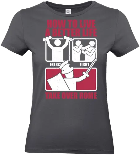 How To Take Rome - Historical, History, Daily, Routine, Revolution, War, Rome, Roman Empire, Roman, Gladiator, Warrior, Fighter, Routine, Trained, Training, Exercise, Punch, Fighting, Fight, Comics, Comic, Information, Infographic, Sparta, Spartacus - Standard T-Shirt (Frauen)