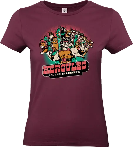 Labours of Hercules - Historical, History, Legend, Mythical, Mythology, Myth, Greek Mythology, Greek, Roman, Roman Empire, Romans, Comic, Versus, Hero, Heroes, God, Lion, Hydra, Cerberus, Fun, Funny, Cool, Hercules - Standard T-Shirt (Frauen)