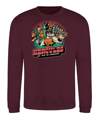 Labours of Hercules - Historical, History, Legend, Mythical, Mythology, Myth, Greek Mythology, Greek, Roman, Roman Empire, Romans, Comic, Versus, Hero, Heroes, God, Lion, Hydra, Cerberus, Fun, Funny, Cool, Hercules - Sweatshirt