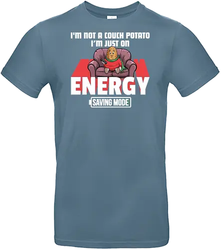 I'm not a couch potato, I'm just on energy saving mode - cartoon, potato, couch, humor, text, lazy, slogan, comfortable, energy, character - Standard T-Shirt