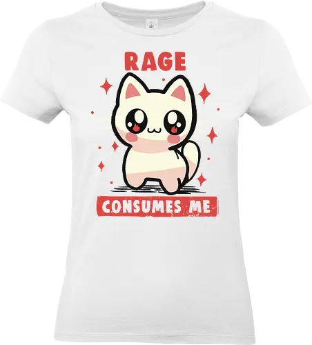 Rage Consumes Me - Wut verzehrt mich Meme, Wut, weirdcore, lustig, Katze, Kätzchen, sarkastisch, ungelenk, schwarzer Humor, Rage Consumes me meme, rage, funny, cat, kitten, sarcastic, unhinged, dark humour - Standard T-Shirt (Frauen)