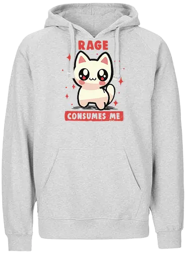 Rage Consumes Me - Wut verzehrt mich Meme, Wut, weirdcore, lustig, Katze, Kätzchen, sarkastisch, ungelenk, schwarzer Humor, Rage Consumes me meme, rage, funny, cat, kitten, sarcastic, unhinged, dark humour - Fairtrade Hoodie