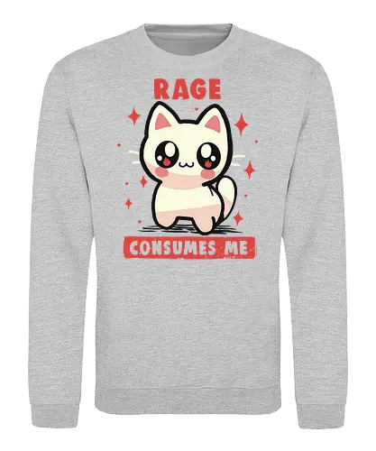 Rage Consumes Me - Wut verzehrt mich Meme, Wut, weirdcore, lustig, Katze, Kätzchen, sarkastisch, ungelenk, schwarzer Humor, Rage Consumes me meme, rage, funny, cat, kitten, sarcastic, unhinged, dark humour - Sweatshirt