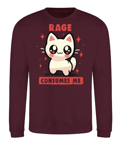 Rage Consumes Me - Wut verzehrt mich Meme, Wut, weirdcore, lustig, Katze, Kätzchen, sarkastisch, ungelenk, schwarzer Humor, Rage Consumes me meme, rage, funny, cat, kitten, sarcastic, unhinged, dark humour - Sweatshirt