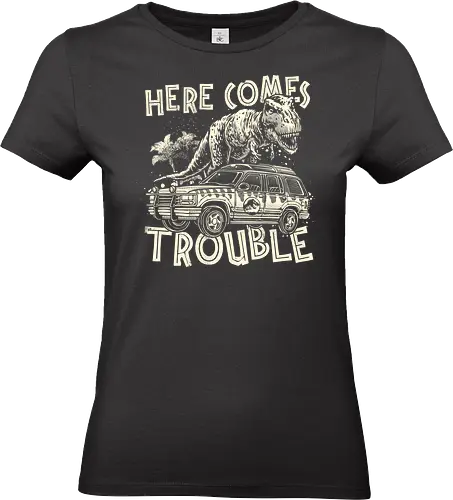 Here Comes Trouble - Movie, film, dinosaur, adventure, dinosaurs, sci-fi, science fiction, action - Standard T-Shirt (Frauen)