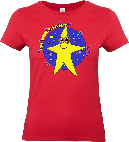 I'm Brilliant (Ich bin brillant) - Kawaii, Stern, brillant, clever, geekig, süß, lustig, Wortspiel, schlau, Glanz, Intelligenz, Nerd, Brille, Witz, Charme, Cartoon, Cute, Leuchten, Selbstbewusstsein, Spaß - Standard T-Shirt (Frauen)