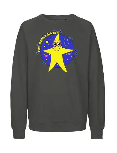 I'm Brilliant (Ich bin brillant) - Kawaii, Stern, brillant, clever, geekig, süß, lustig, Wortspiel, schlau, Glanz, Intelligenz, Nerd, Brille, Witz, Charme, Cartoon, Cute, Leuchten, Selbstbewusstsein, Spaß - Fairtrade Sweatshirt