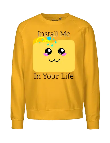 Cute Kawaii Install Me in Your Life (Installier Mich in Dein Leben) - Kawaii, süß, Verlobung, Ringe, Liebe, Hochzeit, Geek, Nerd, Gamer, Technik, Dateiordner, Romantik, Beziehung, IT, Computer, Software, Code, Programmierung, digital, App, love, couple - Fairtrade Sweatshirt