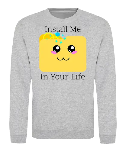 Cute Kawaii Install Me in Your Life (Installier Mich in Dein Leben) - Kawaii, süß, Verlobung, Ringe, Liebe, Hochzeit, Geek, Nerd, Gamer, Technik, Dateiordner, Romantik, Beziehung, IT, Computer, Software, Code, Programmierung, digital, App, love, couple - Sweatshirt