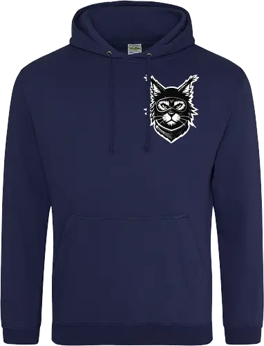 Front Katze Pocketdruck, Back Logo schwarz