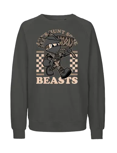 Game Mascot Beast Hunter - Video Games, Video Game, Game, Games, Gamer, Mascot, Retro, Vintage, Retro Vintage, Retro Gamer, Retro Cartoon, Dark Fantasy, Fantasy, Hack And Slash, Adventure, Fantasy, Monster, Gothic, Gothic Horror, Goth, Victorian - Fairtrade Sweatshirt