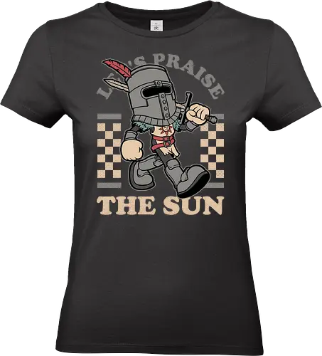 Game Mascot Sun Warrior - Video Games, Video Game, Game, Games, Gamer, Mascot, Retro, Vintage, Retro Vintage, Retro Gamer, Retro Cartoon, Dark Fantasy, Fantasy, Adventure, Hack And Slash, Undead, Creatures, Creature, Monster, Monsters, Medieval, Knight, Sun - Standard T-Shirt (Frauen)