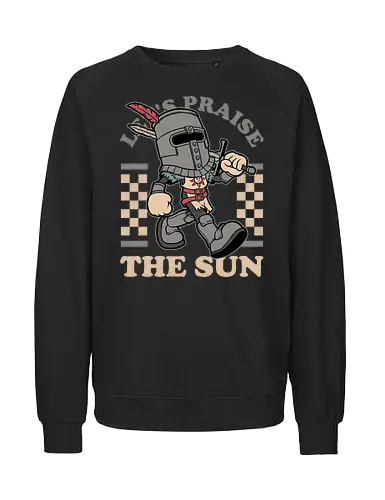Game Mascot Sun Warrior - Video Games, Video Game, Game, Games, Gamer, Mascot, Retro, Vintage, Retro Vintage, Retro Gamer, Retro Cartoon, Dark Fantasy, Fantasy, Adventure, Hack And Slash, Undead, Creatures, Creature, Monster, Monsters, Medieval, Knight, Sun - Fairtrade Sweatshirt