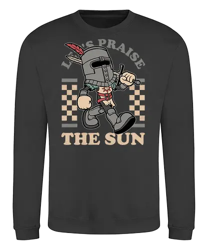 Game Mascot Sun Warrior - Video Games, Video Game, Game, Games, Gamer, Mascot, Retro, Vintage, Retro Vintage, Retro Gamer, Retro Cartoon, Dark Fantasy, Fantasy, Adventure, Hack And Slash, Undead, Creatures, Creature, Monster, Monsters, Medieval, Knight, Sun - Sweatshirt