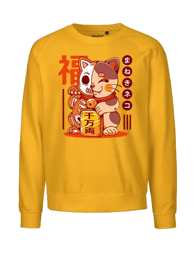 MANEKI NEKO - maneki neko, neko, maneki, japan, anime, japanese, kawaii, cute, lucky charm, lucky cat - Fairtrade Sweatshirt