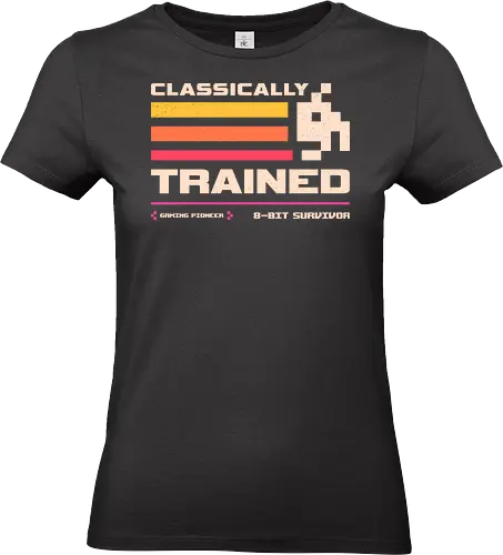 Classically Trained for Retro Gamers  - video game, 8 bit, 80s, 8bit, arcade, classically trained, console, controller, gamer, gaming, joystick, never forget, pixel, retro, retro gamer - Standard T-Shirt (Frauen)