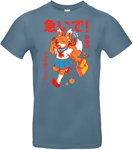 KITSUNE STUDENT (variant 1) - kitsune, fox, anime, cute, kawaii, japan, japanese, student, school, fox girl, child - Standard T-Shirt