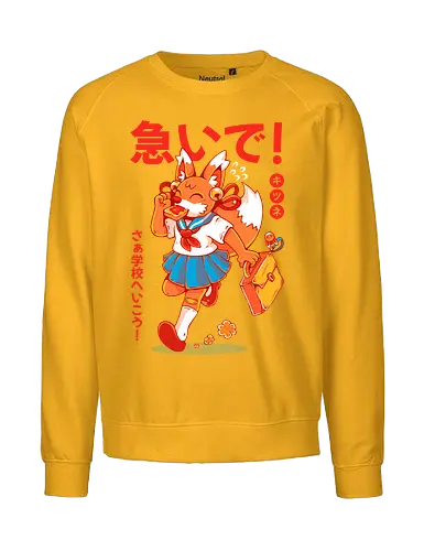 KITSUNE STUDENT (variant 1) - kitsune, fox, anime, cute, kawaii, japan, japanese, student, school, fox girl, child - Fairtrade Sweatshirt