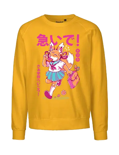 KITSUNE STUDENT (variant 2) - kitsune, fox, anime, cute, kawaii, japan, japanese, student, school, fox girl, child - Fairtrade Sweatshirt