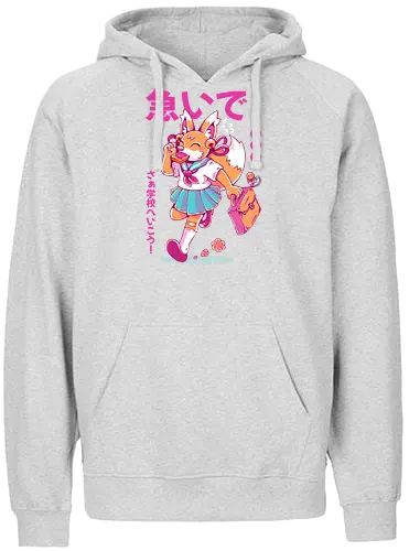 KITSUNE STUDENT (variant 2) - kitsune, fox, anime, cute, kawaii, japan, japanese, student, school, fox girl, child - Fairtrade Hoodie