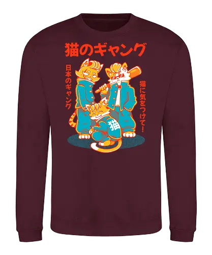 NEKO GANG (variant 2)  - neko, cat, japan, cute, kawaii, school, gang, neko gang - Sweatshirt