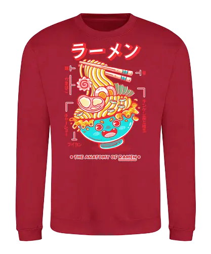 RAMEN ANATOMY (variant 1) - ramen, ramen soup, ramen noddles, anime, japan, japanese, japanese food, cute, kawaii - Sweatshirt