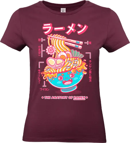 RAMEN ANATOMY (variant 2) - ramen, ramen soup, ramen noddles, anime, japan, japanese, japanese food, cute, kawaii - Standard T-Shirt (Frauen)