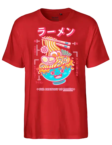 RAMEN ANATOMY (variant 2) - ramen, ramen soup, ramen noddles, anime, japan, japanese, japanese food, cute, kawaii - Fairtrade T-Shirt