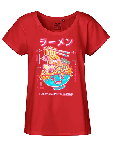RAMEN ANATOMY (variant 2) - ramen, ramen soup, ramen noddles, anime, japan, japanese, japanese food, cute, kawaii - Fairtrade Girl Shirt