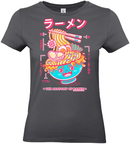 RAMEN ANATOMY (variant 2) - ramen, ramen soup, ramen noddles, anime, japan, japanese, japanese food, cute, kawaii - Standard T-Shirt (Frauen)