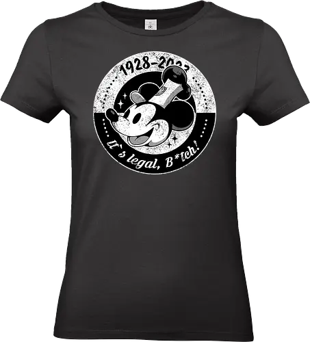 1928 - mickey, public domain, cartoon, joke, steamwilly - Standard T-Shirt (Frauen)