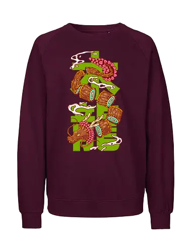 WOOD DRAGON (Spring) - dragon, asian, japanese, wood dragon, fantasy, calendar, new year, happy new year - Fairtrade Sweatshirt