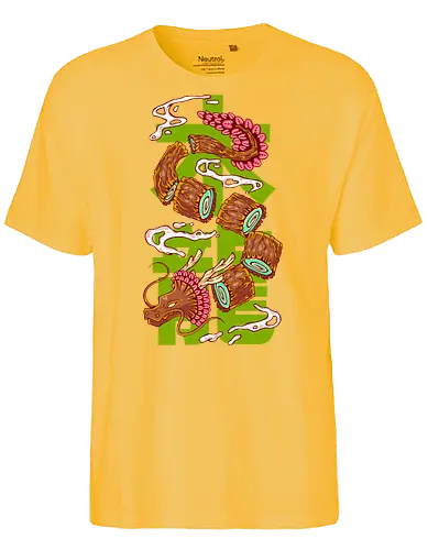 WOOD DRAGON (Spring) - dragon, asian, japanese, wood dragon, fantasy, calendar, new year, happy new year - Fairtrade T-Shirt