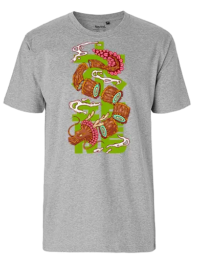 WOOD DRAGON (Spring) - dragon, asian, japanese, wood dragon, fantasy, calendar, new year, happy new year - Fairtrade T-Shirt