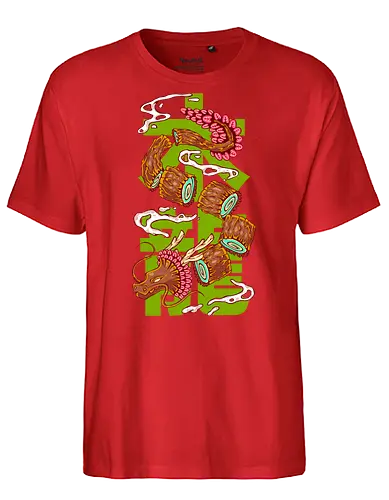 WOOD DRAGON (Spring) - dragon, asian, japanese, wood dragon, fantasy, calendar, new year, happy new year - Fairtrade T-Shirt