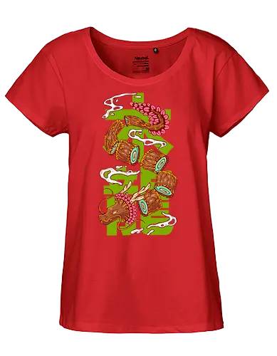 WOOD DRAGON (Spring) - dragon, asian, japanese, wood dragon, fantasy, calendar, new year, happy new year - Fairtrade Girl Shirt