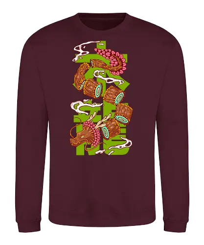 WOOD DRAGON (Spring) - dragon, asian, japanese, wood dragon, fantasy, calendar, new year, happy new year - Sweatshirt