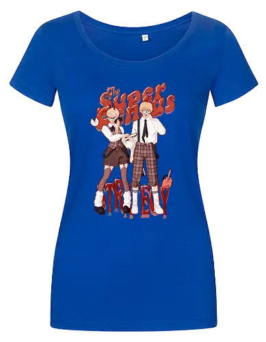 The Super Genius Strategy!! - csm, chainsaw, denji, powy - Damen T-Shirt