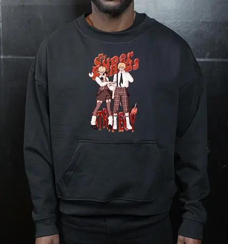 The Super Genius Strategy!! - csm, chainsaw, denji, powy - Cropped Sweatshirt