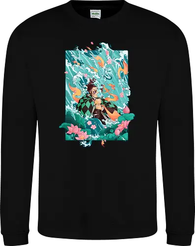 Water and Sun - tanjiro, kamado, Slayer - Sweatshirt