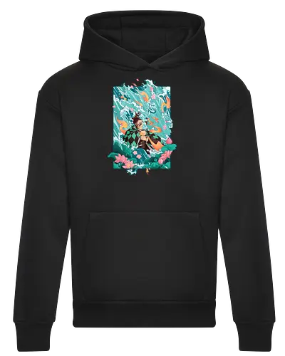 Water and Sun - tanjiro, kamado, Slayer - Heavyweight Hoodie
