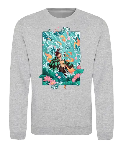 Water and Sun - tanjiro, kamado, Slayer - Sweatshirt