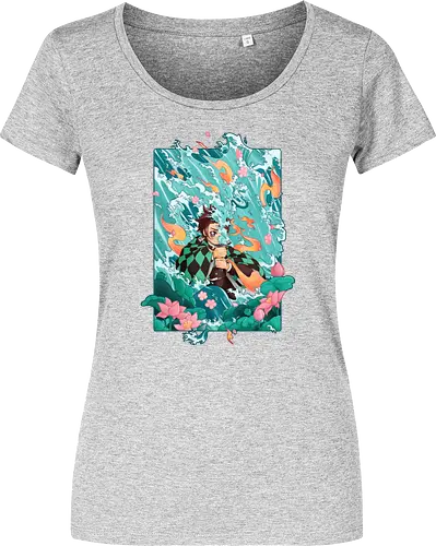 Water and Sun - tanjiro, kamado, Slayer - Damen T-Shirt