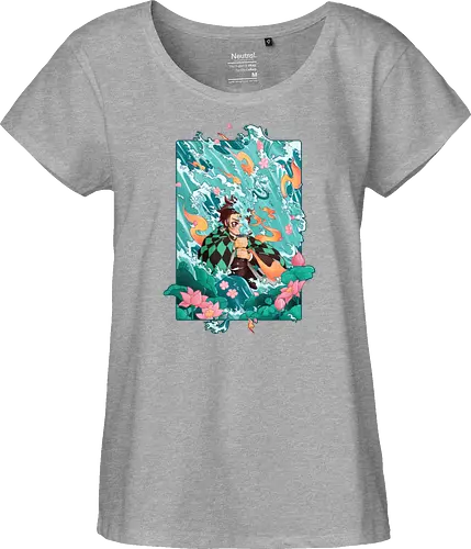 Water and Sun - tanjiro, kamado, Slayer - Fairtrade Girl Shirt